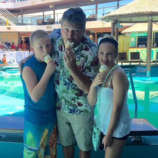 A family eating ice cream together